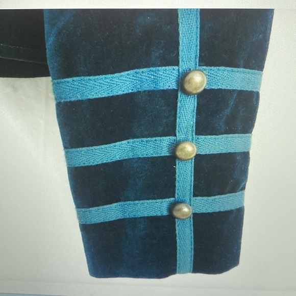 TOGETHER Dark Teal  Velvet short Jacket/ Blazer Military Style - Picture 7 of 9
